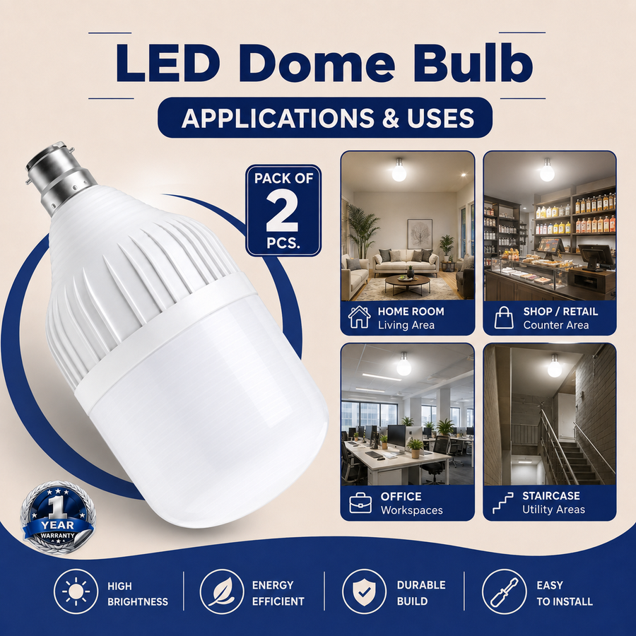 VK LED Dome Bulb | 26W, 30W, 40W, 50W & 60W | B22 LED Bulb | 6500K