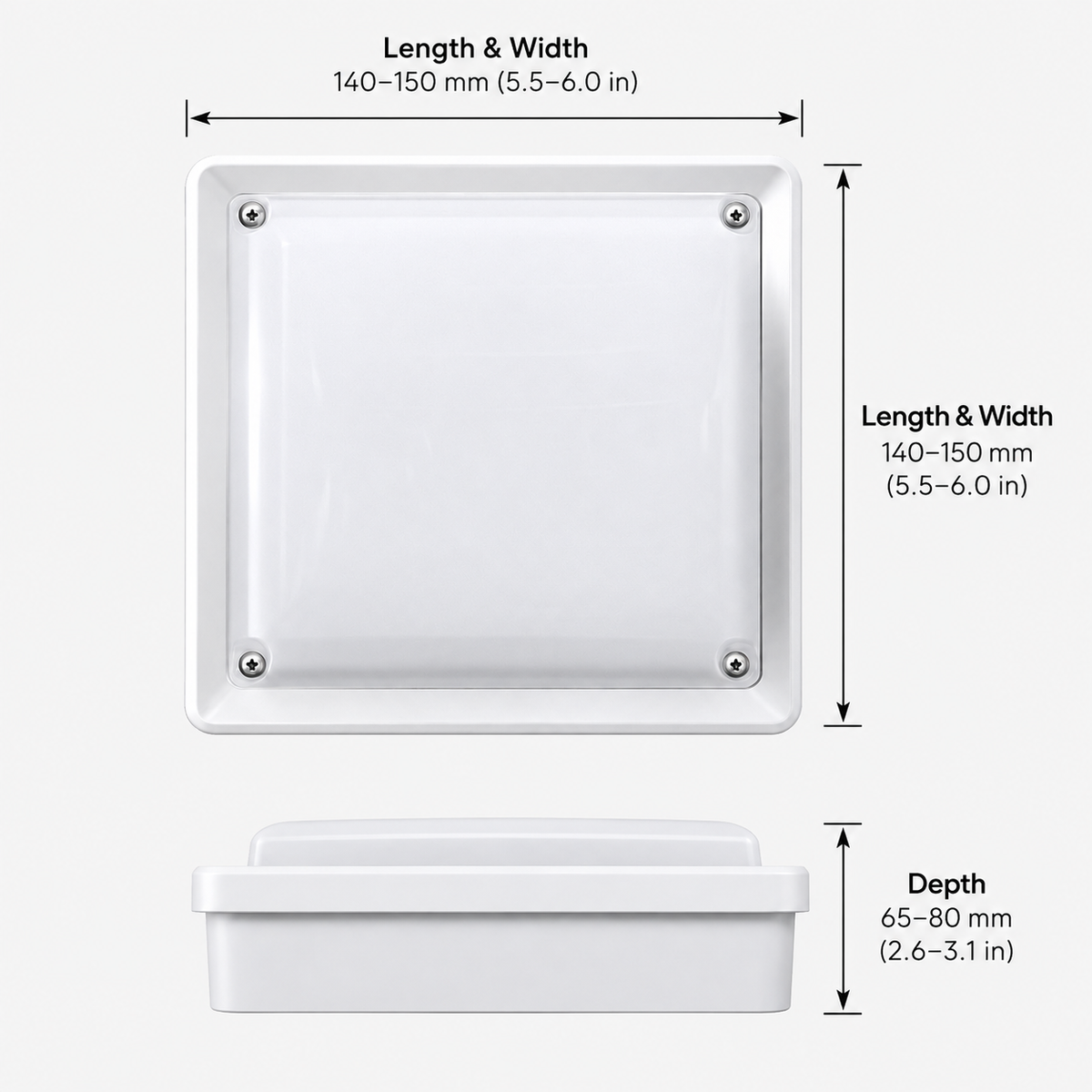 VK LED 50W Patra With Diffuser | Cool White 6500K | Square Surface Ceiling Light