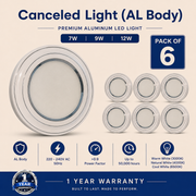 VK LED Concealed Light | Aluminium Body | 7W, 9W & 12W | Recessed Ceiling Light | 3000K & 6500K