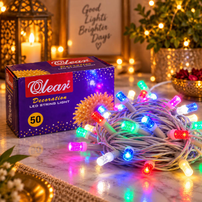 VK LED 8 mm Multi LED String Light | RGB Multicolour | 15 Meter