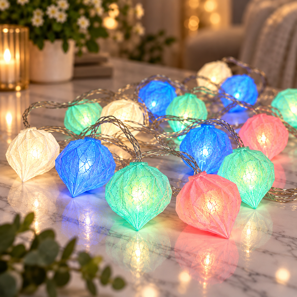 VK LED Modak String Light | RGB Multicolour Decorative Light | 5 Meter | Box of 20 PCS
