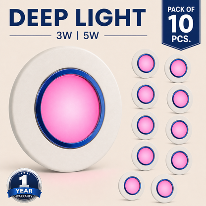 VK LED Deep Light | 3W & 5W | Pack of 10 PCS | Multiple Colour Options | 1 Year Warranty