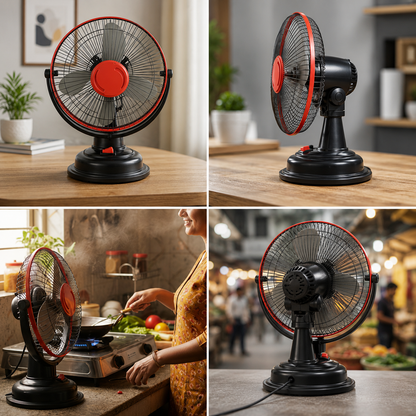 12 Inch Table Fan | 4 Blades | 90-110W | Metal Blades | 2000-2200 RPM | MOQ 2