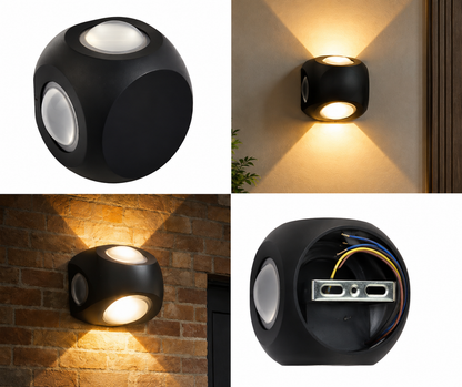 VK LED 4 Way Outdoor Wall Light | 4W | Pack of 6 | Warm White 3000K, Blue, Green & Red