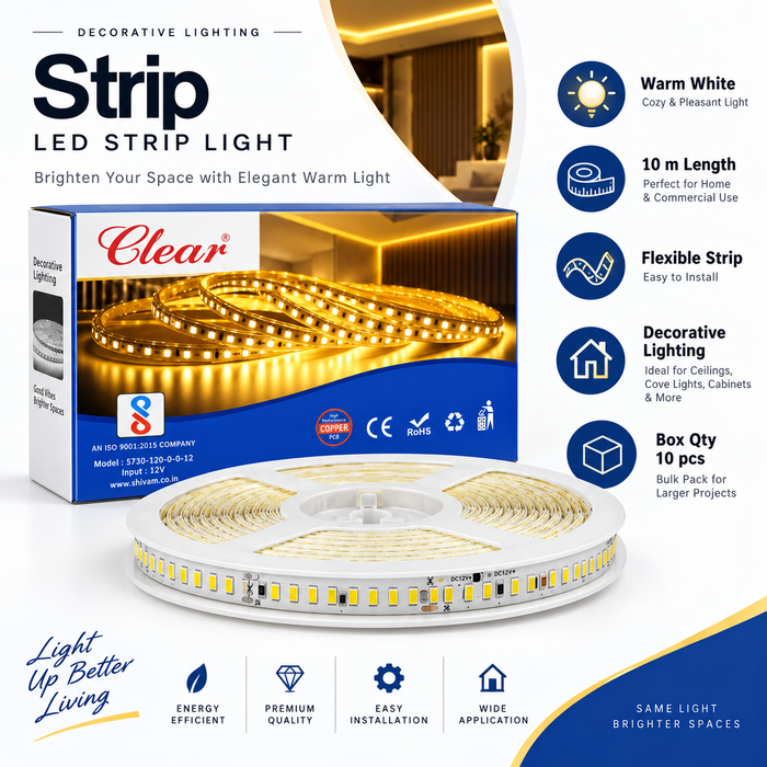 VK LED Strip Light | Warm White LED Strip | 10 Meter | Pack of 4 PCS