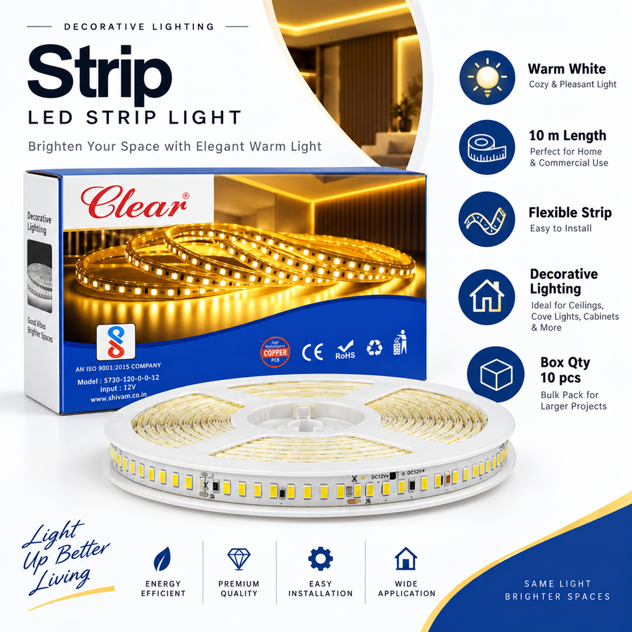 VK LED Strip Light | Warm White LED Strip | 10 Meter | Pack of 4 PCS