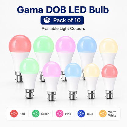 VK LED DOB LED Bulb | 5W, 7W & 9W | Cool White 6500K | B22 Base | Pack of 10 | Non Warranty