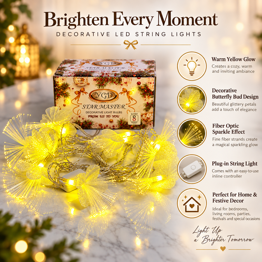 VK LED Butterfly String Light | Warm White Decorative Light | 5 Meter