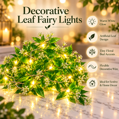 VK LED Leaf Fairy Decorative Light | Warm White | 10 × 12 ft