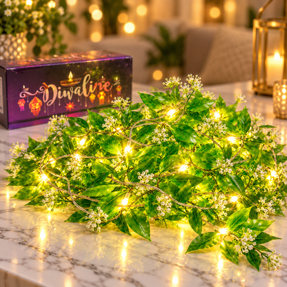 VK LED Leaf Fairy Decorative Light | Warm White | 10 × 12 ft