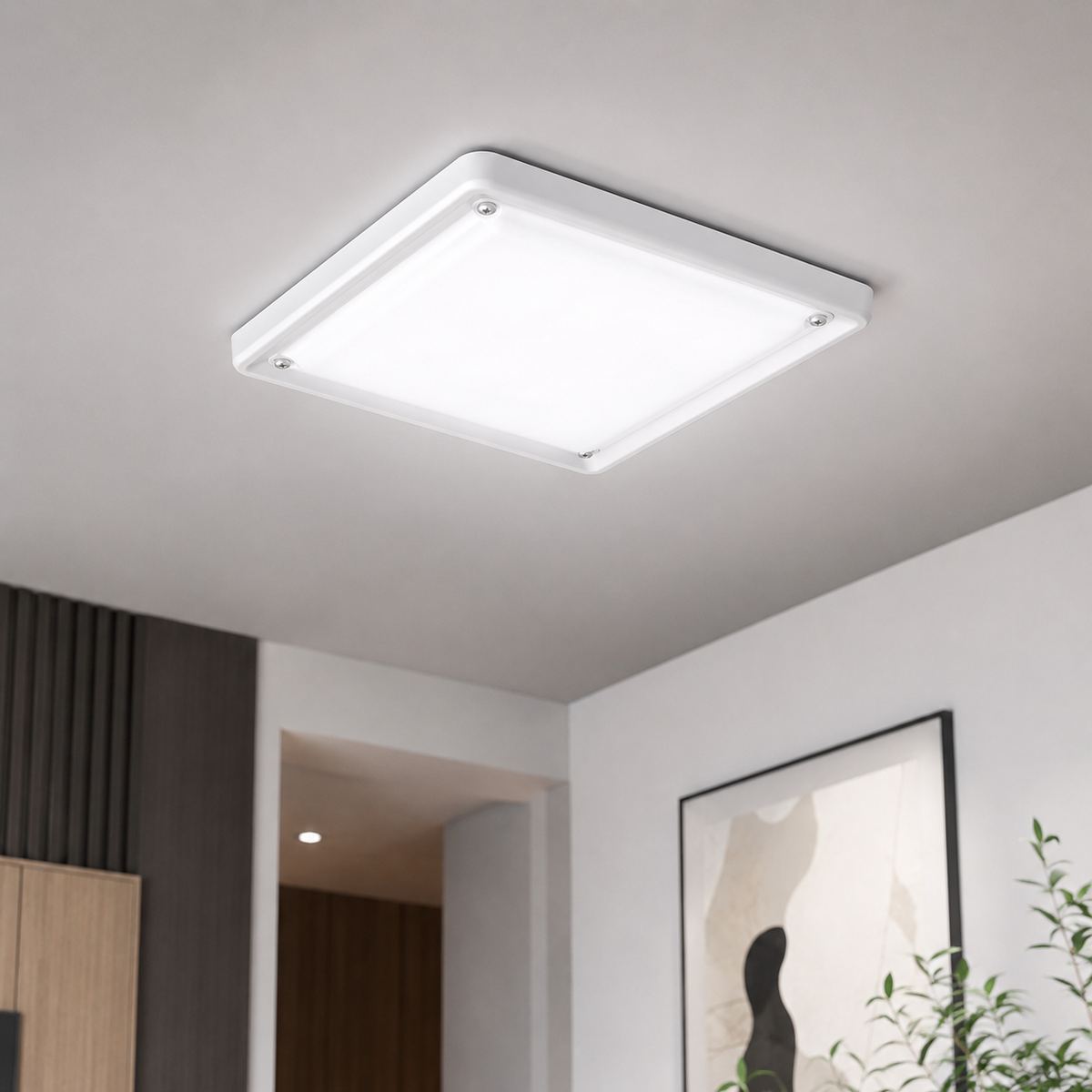 VK LED 50W Patra With Diffuser | Cool White 6500K | Square Surface Ceiling Light