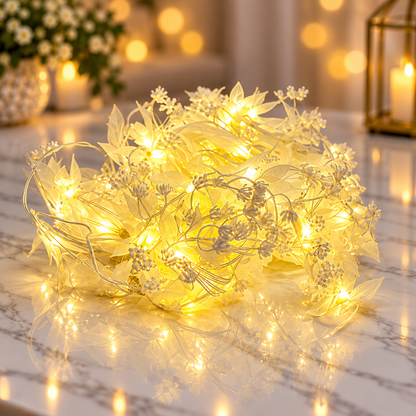 VK LED Leaf Fairy Decorative Light | Warm White | 10 × 12 ft
