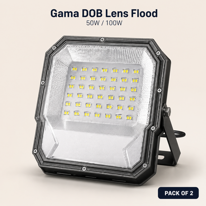VK LED Gama DOB Lens Flood Light | 50W & 100W | Cool White 6500K | Pack of 2