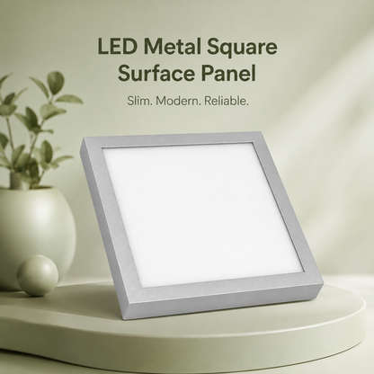 VK LED Metal Square Surface Panel Light | 8W & 15W | Surface Mounted Ceiling Light
