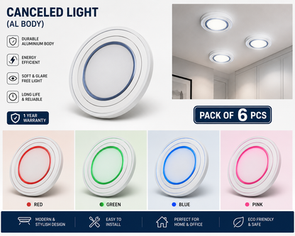 VK LED Concealed Light | Aluminium Body | 7W, 9W & 12W | Recessed Ceiling Light | 3000K & 6500K