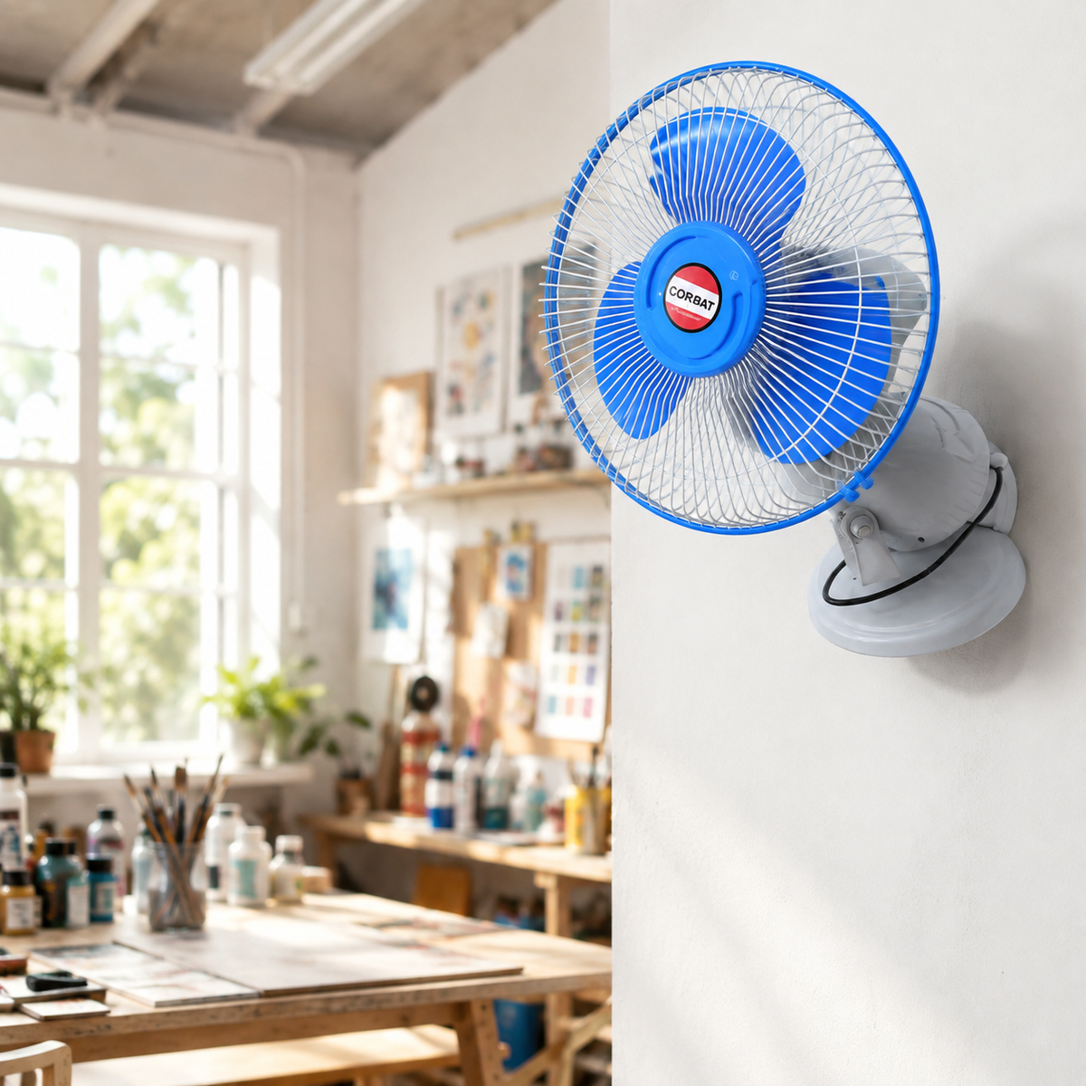 12 Inch Cabin Fan | 3 Plastic Blades | 80-90W | Wall Mount Fan | Adjustable Tilt | MOQ 2