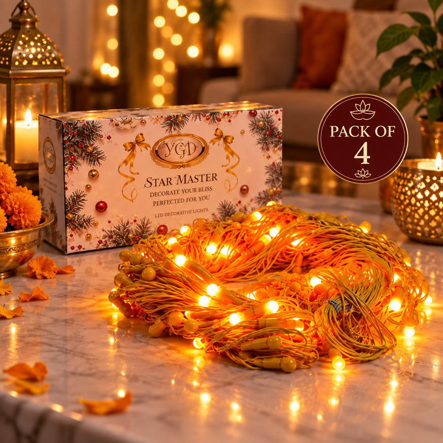 VK LED Bhagwa Fairy Light | Saffron/Orange Decorative Light | 10 × 12 ft
