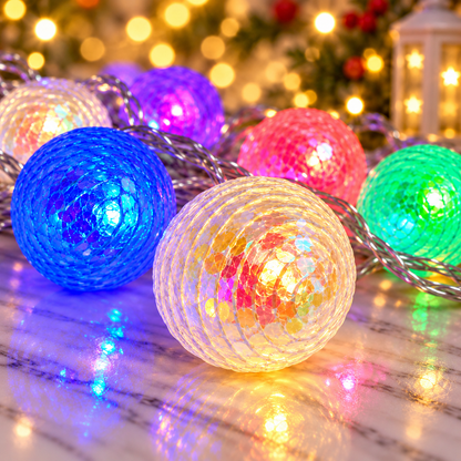 VK LED Curtain Ball Decorative String Light | RGB Multicolour | 5 Meter