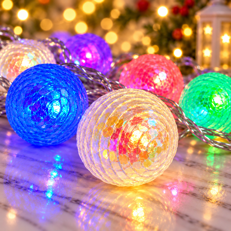 VK LED Curtain Ball Decorative String Light | RGB Multicolour | 5 Meter