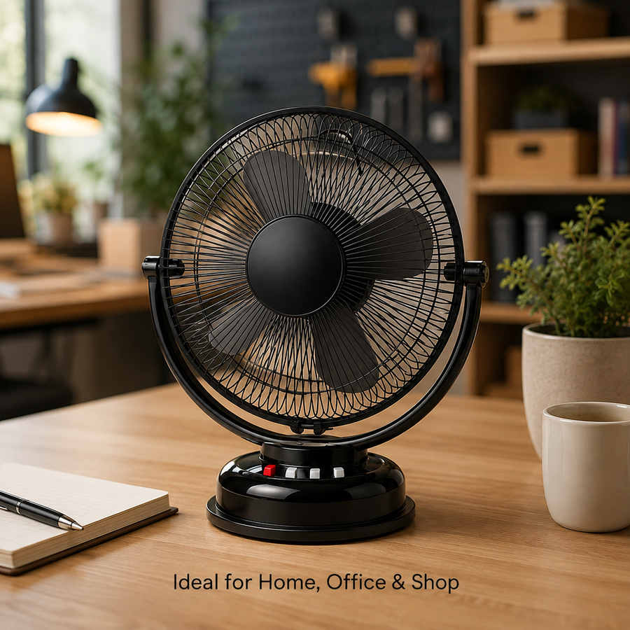 12 Inch Table Fan | 3 Metal Blades | 80-100W | 2000-2200 RPM | MOQ 2