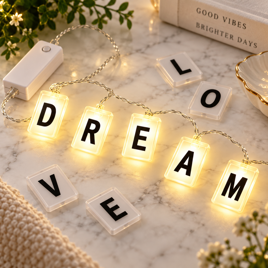 VK LED Letter String Light | Warm White Decorative Light | 5 Meter