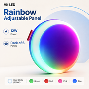 12W Rainbow Adjustable LED Panel Light – Multi Colour Decorative Wall & Ambient Light