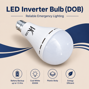 VK LED 12W Inverter Bulb (Gama) | B22 Rechargeable Emergency LED Bulb | Cool White 6500K | Pack of 4