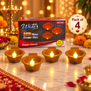 VK LED Water Sensor Diya | Warm White LED Decorative Diya | Pack of 4 PCS