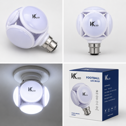 VK LED Football Bulb | 25W & 40W | B22 High Brightness LED Bulb | Cool White 6500K