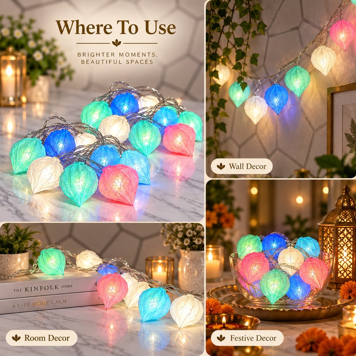 VK LED Modak String Light | RGB Multicolour Decorative Light | 5 Meter | Box of 20 PCS