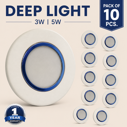 VK LED Deep Light | 3W & 5W | Pack of 10 PCS | Multiple Colour Options | 1 Year Warranty