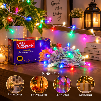VK LED 8 mm Multi LED String Light | RGB Multicolour | 15 Meter