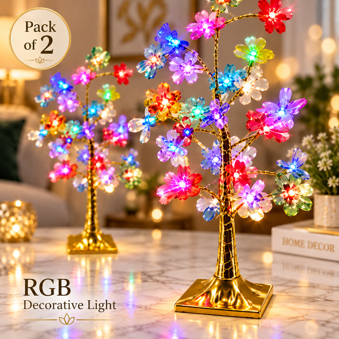 VK LED Flower Tree Decorative Light | RGB Multicolour | Medium Size