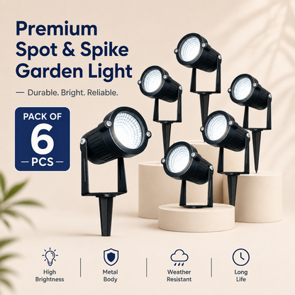 VK LED Spot & Spike Garden Light | 9W, 12W & 15W | Outdoor Landscape Light | White & Warm White