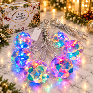 VK LED Fiber Ball Decorative String Light | RGB Multicolour | 5 Meter