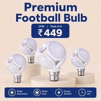 VK LED Football Bulb | 25W & 40W | B22 High Brightness LED Bulb | Cool White 6500K