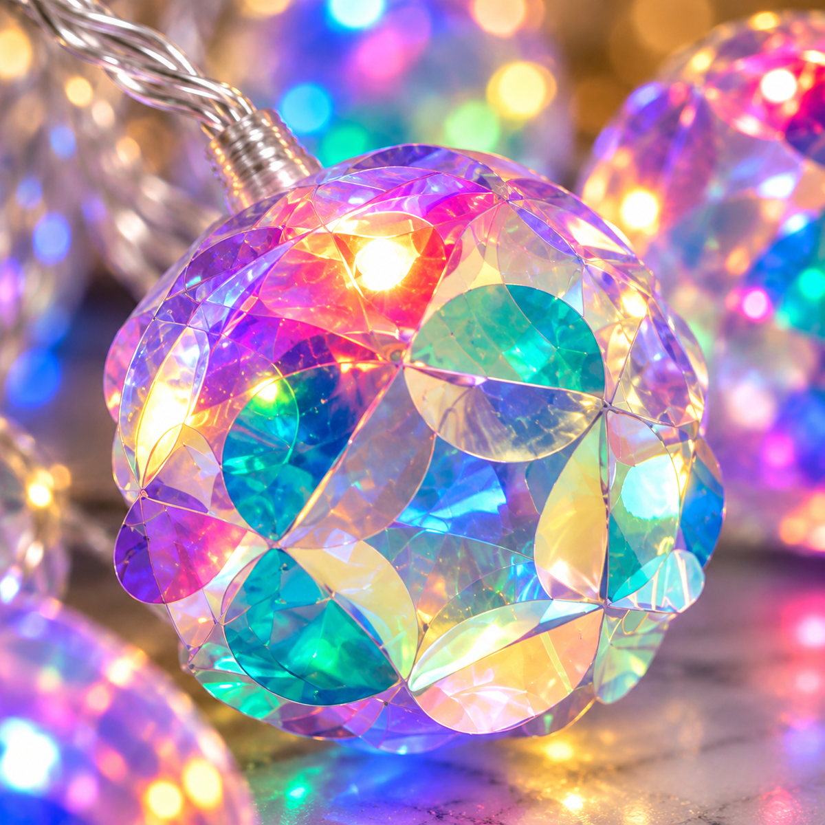 VK LED Fiber Ball Decorative String Light | RGB Multicolour | 5 Meter