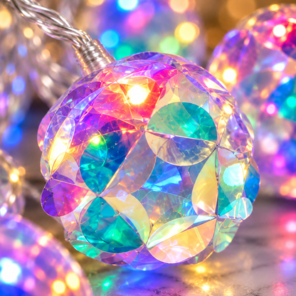 VK LED Fiber Ball Decorative String Light | RGB Multicolour | 5 Meter