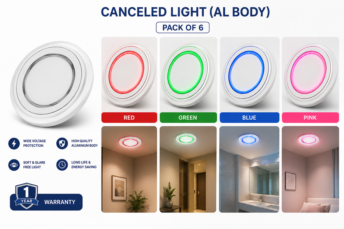 VK LED Concealed Light | Aluminium Body | 7W, 9W & 12W | Recessed Ceiling Light | 3000K & 6500K
