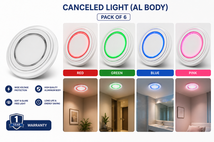 VK LED Concealed Light | Aluminium Body | 7W, 9W & 12W | Recessed Ceiling Light | 3000K & 6500K