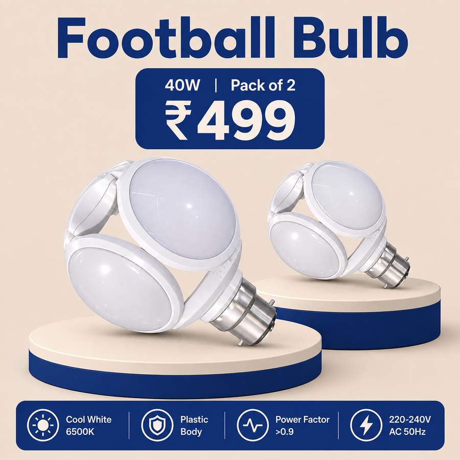 VK LED Football Bulb | 25W & 40W | B22 High Brightness LED Bulb | Cool White 6500K