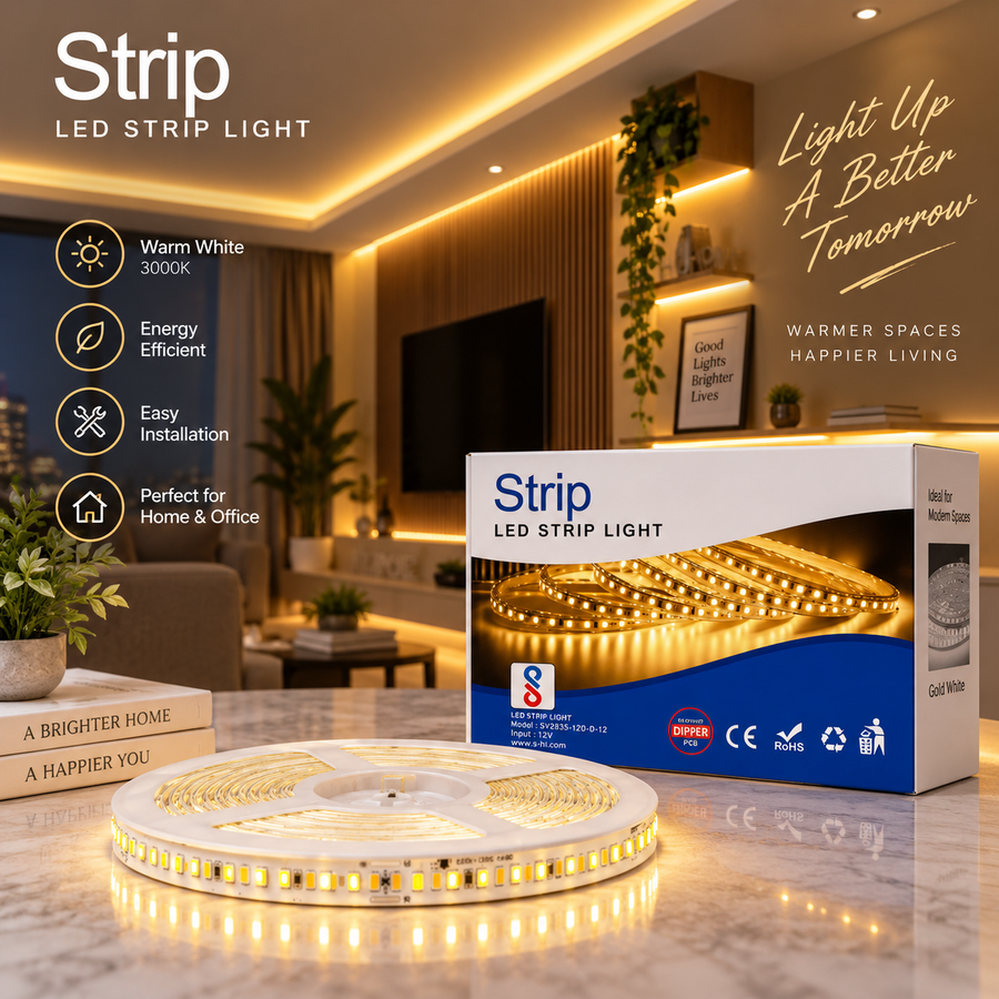 VK LED Strip Light | Warm White LED Strip | 10 Meter | Pack of 4 PCS