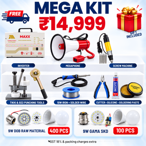 VK LED Mega Kit | 9W DOB Raw Material 400 Pcs + 9W Gama SKD 100 Pcs + Inverter + Tools + Megaphone + Gift