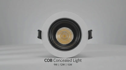 VK LED COB Concealed Light | 9W, 12W & 15W | White & Warm White | Recessed Ceiling Spotlight
