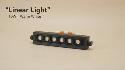 VK LED Linear Light | 10W Warm White | Black Metal Body | Pack of 6