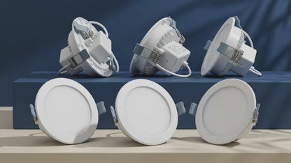 VK LED Moon Panel Light | 8W & 12W | White & Warm White | Recessed Ceiling Light | Pack of 6
